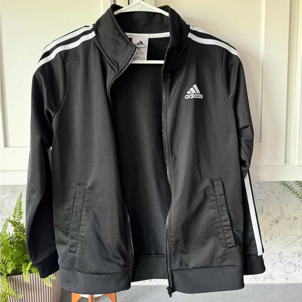 Adidas Boys' Big Zip Front Iconic Tricot Jacket size M